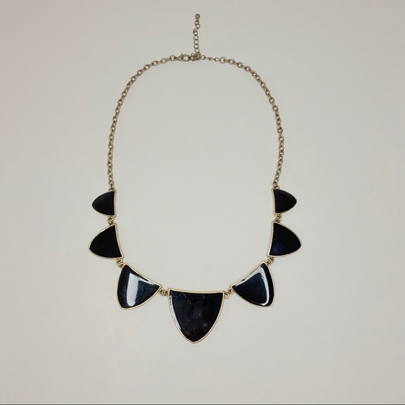 Francesca’s Preppy Black & Gold Statement Necklace - Picture 2 of 6